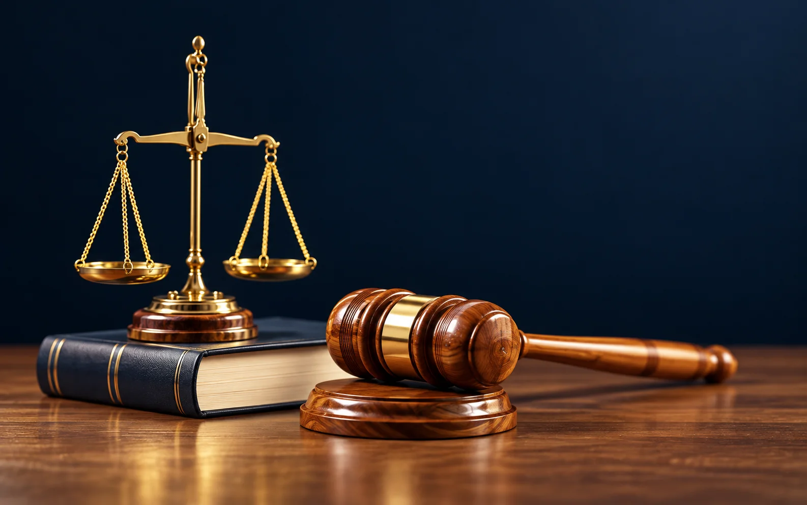 Balanza de la justicia y elementos jurídicos en un despacho